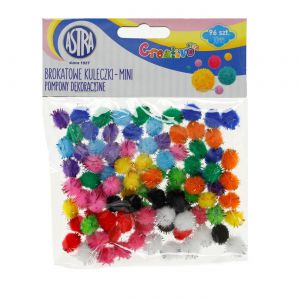Pompony brokatowe Astra 1cm, 96szt